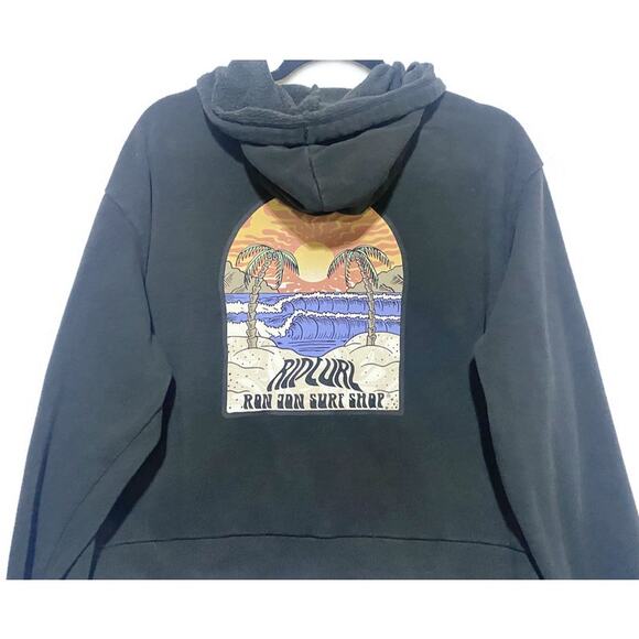 Rip Curl Ron Jon Surf Shop Jacket Men's Medium Zip Up Black - Picture 2 of 7